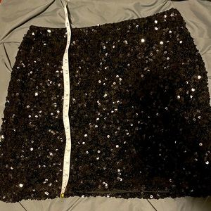Black sequined mini skirt